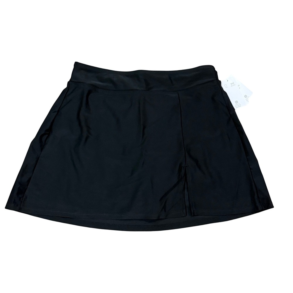Lands End Womens Black Swim Skort Mini Skirt Bikini Bottom UPF Sun Protection M